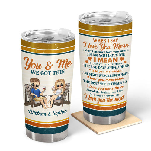 I Love You The Most Chibi Retro - Gift For Couples - Personalized Custom Tumbler