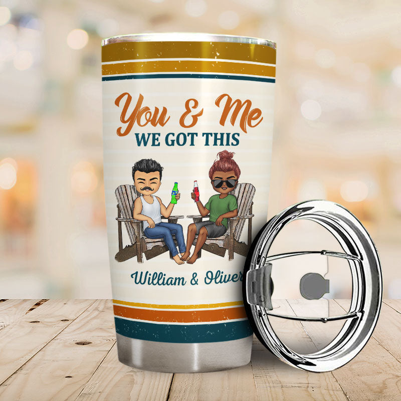 I Love You The Most Chibi Retro - Gift For Couples - Personalized Custom Tumbler