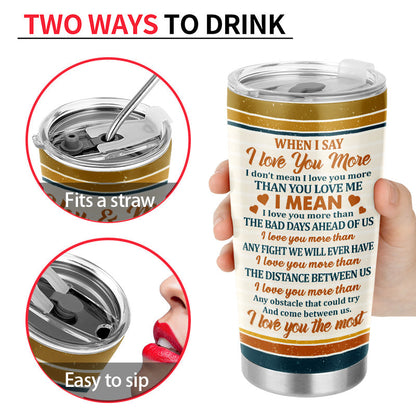 I Love You The Most Chibi Retro - Gift For Couples - Personalized Custom Tumbler