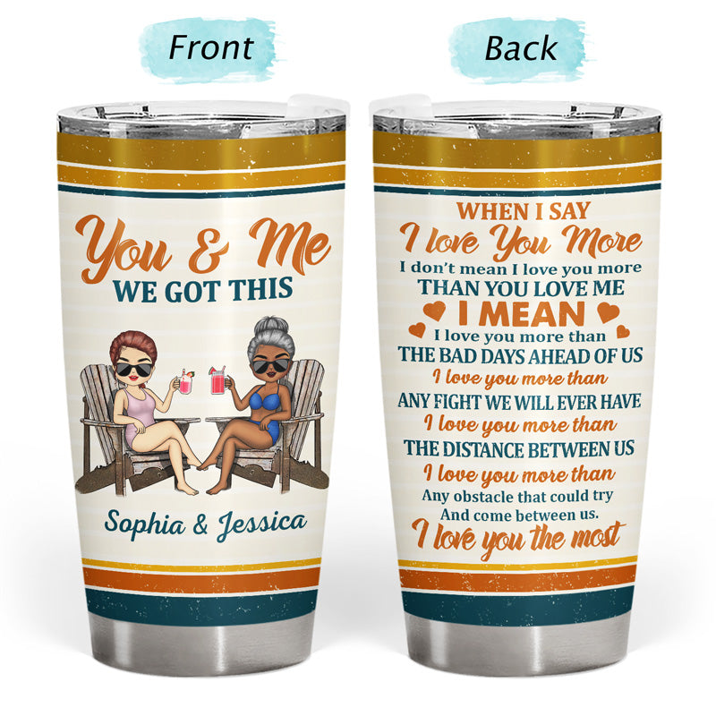 I Love You The Most Chibi Retro - Gift For Couples - Personalized Custom Tumbler