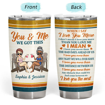 I Love You The Most Chibi Retro - Gift For Couples - Personalized Custom Tumbler