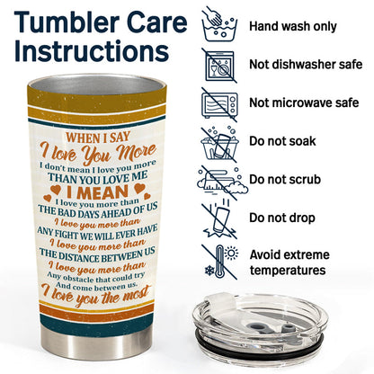 I Love You The Most Chibi Retro - Gift For Couples - Personalized Custom Tumbler