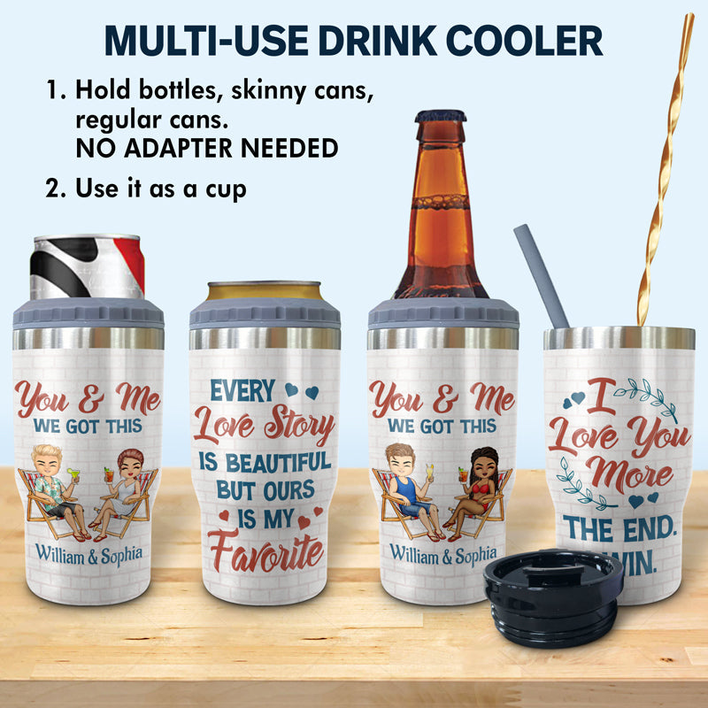 Husband & Wife Drinking Buddies For Life - Couple Gift - Personalized Custom Triple 3 In 1 Can Cooler