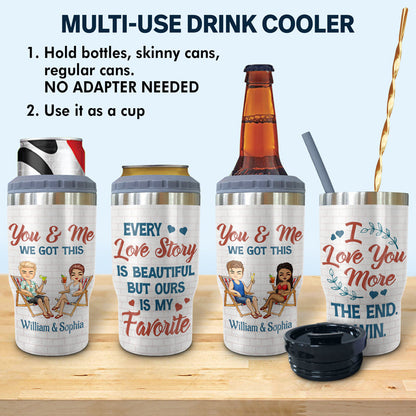 Husband & Wife Drinking Buddies For Life - Couple Gift - Personalized Custom Triple 3 In 1 Can Cooler