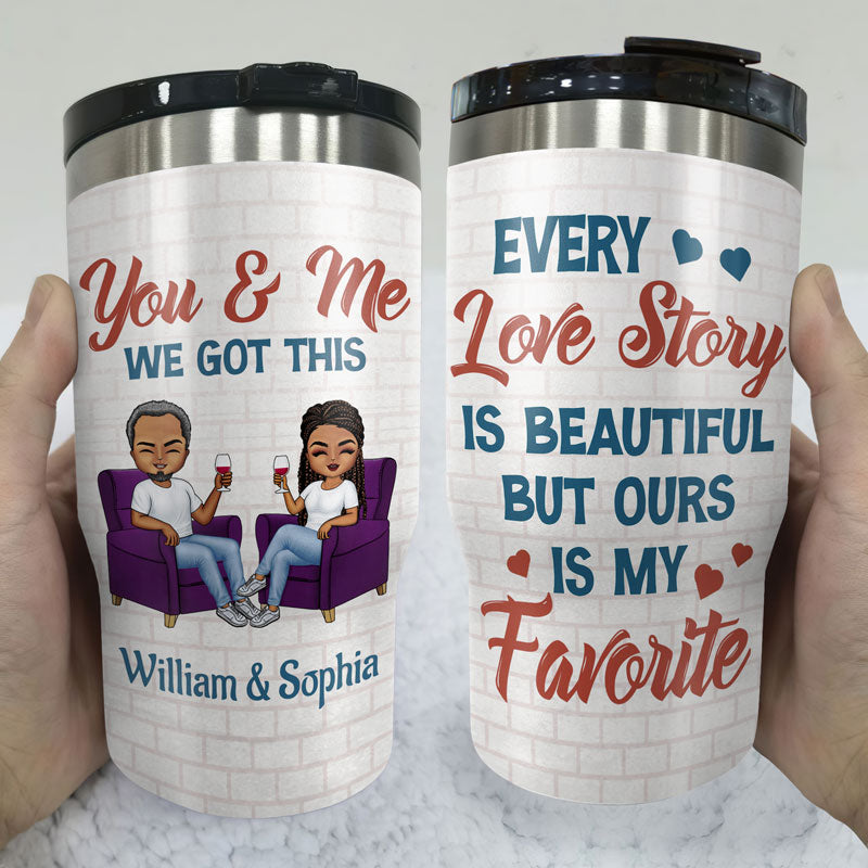 Husband & Wife Drinking Buddies For Life Sofa - Couple Gift - Personalized Custom Triple 3 In 1 Can Cooler