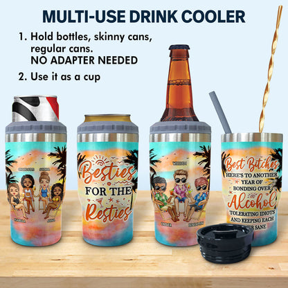 We Go Together Like Drunk & Disorderly Beach Best Friends - Bestie BFF Gift - Personalized Custom Triple 3 In 1 Can Cooler