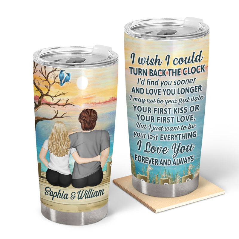 I Wish I Could Turn Back The Clock Couple - Memorial Gift - Personalized Custom Tumbler