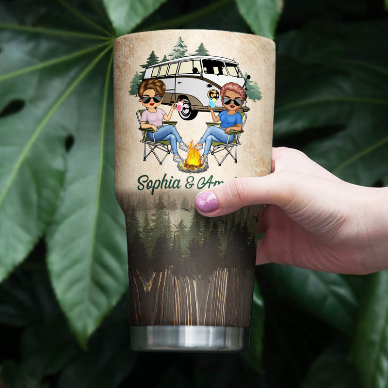 Husband & Wife Camping Partners For Life - Gift For Camping Couples - Personalized Custom 30 Oz Tumbler