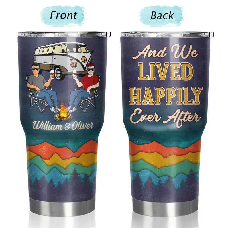 Camping Partners For Life Husband Wife Family Mountain - Couple Gift - Personalized Custom 30 Oz Tumbler