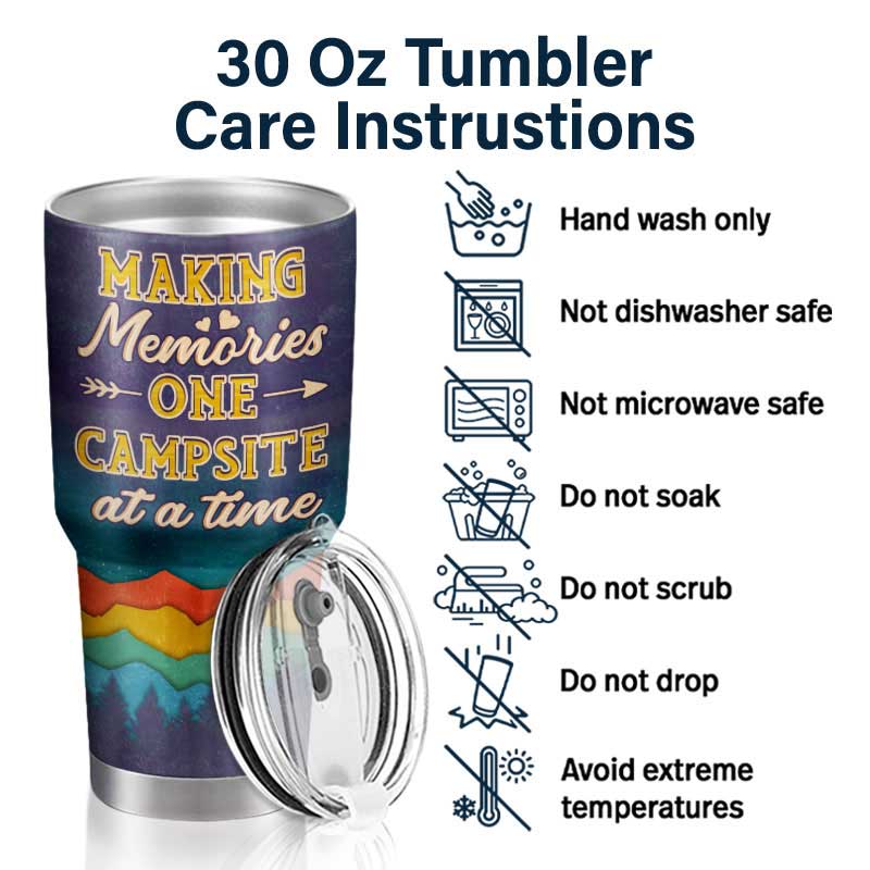 Camping Partners For Life Husband Wife Family Mountain - Couple Gift - Personalized Custom 30 Oz Tumbler