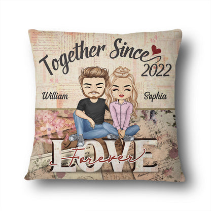 Together Since Love Forever Husband Wife - Couple Gift - Personalized Custom Pillow