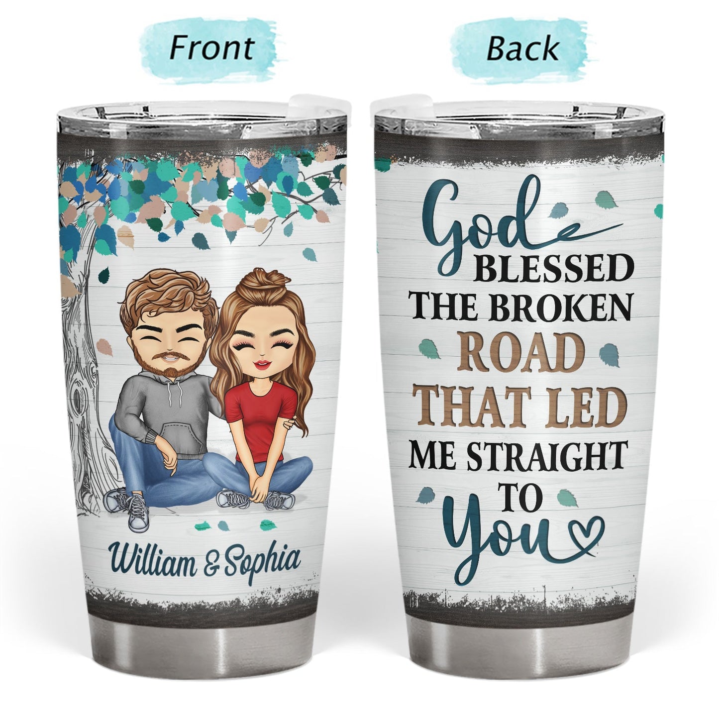 From Our First Kiss Till Our Last Breath Husband Wife - Gift For Couples - Personalized Custom Tumbler