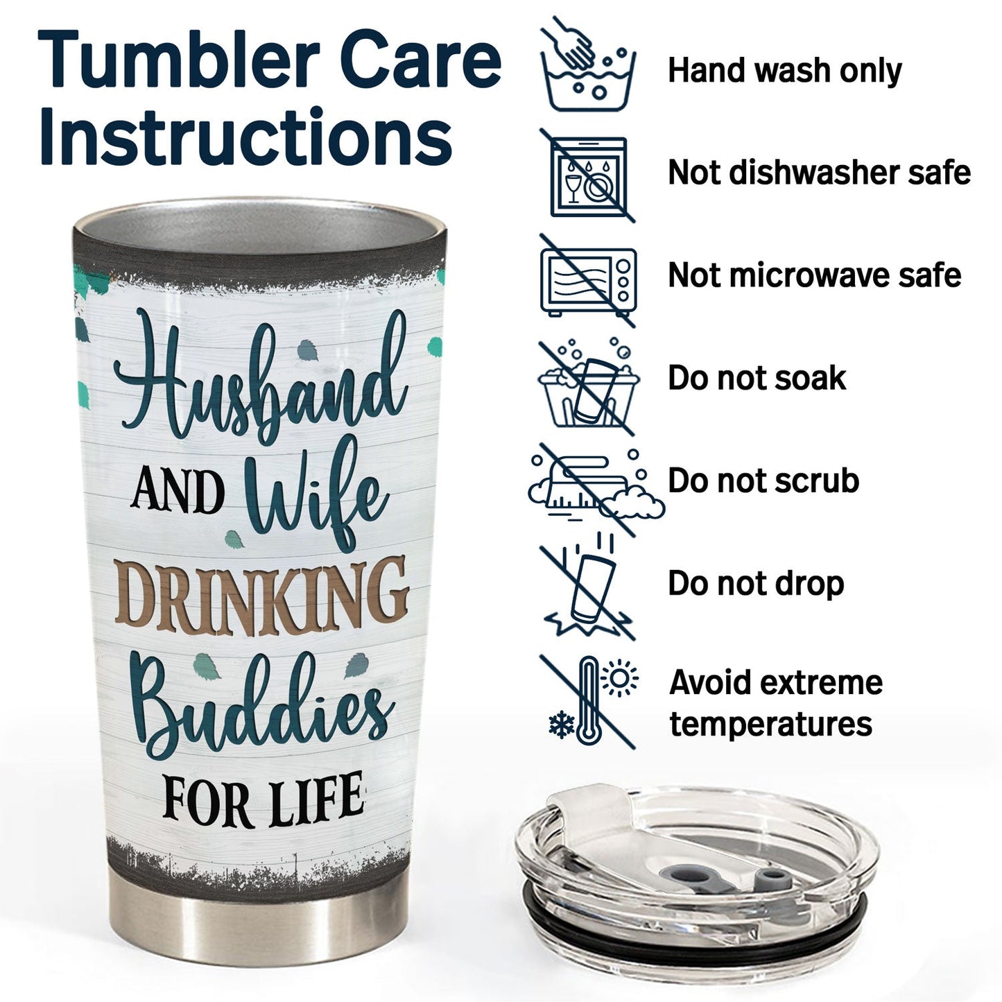 From Our First Kiss Till Our Last Breath Husband Wife - Gift For Couples - Personalized Custom Tumbler