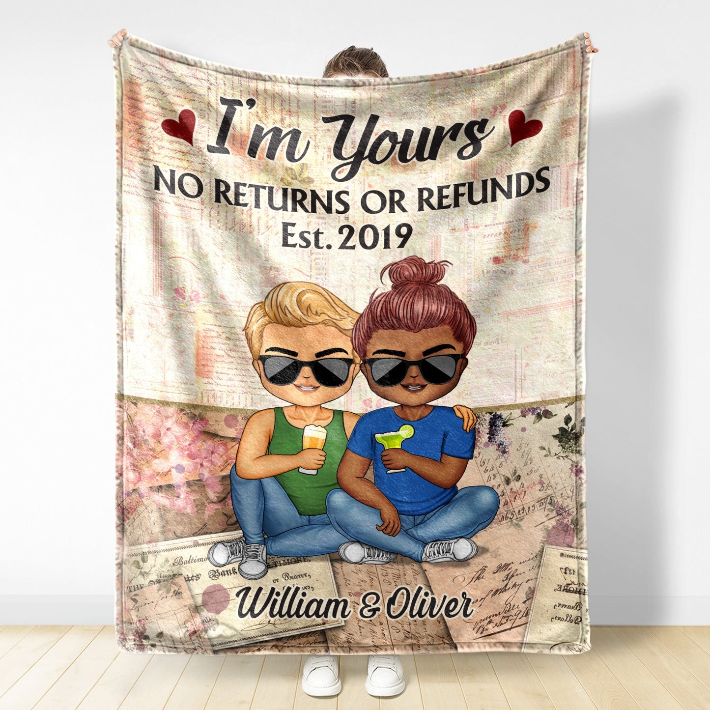 Together Since Husband Wife - Gift For Couples - Personalized Custom Fleece Blanket