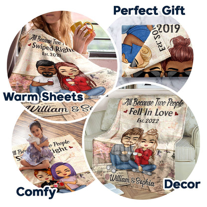 Together Since Husband Wife - Gift For Couples - Personalized Custom Fleece Blanket