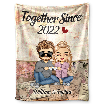 Together Since Husband Wife - Gift For Couples - Personalized Custom Fleece Blanket