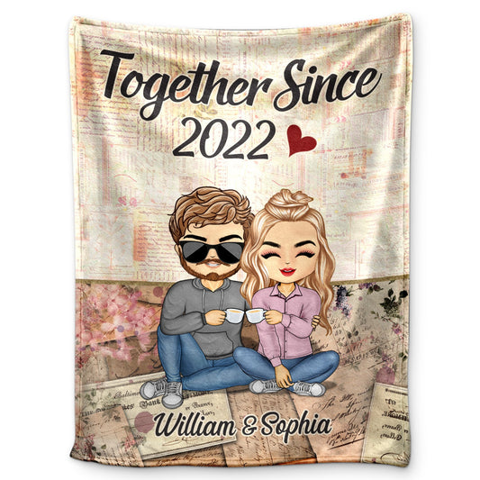 Together Since Husband Wife - Gift For Couples - Personalized Custom Fleece Blanket