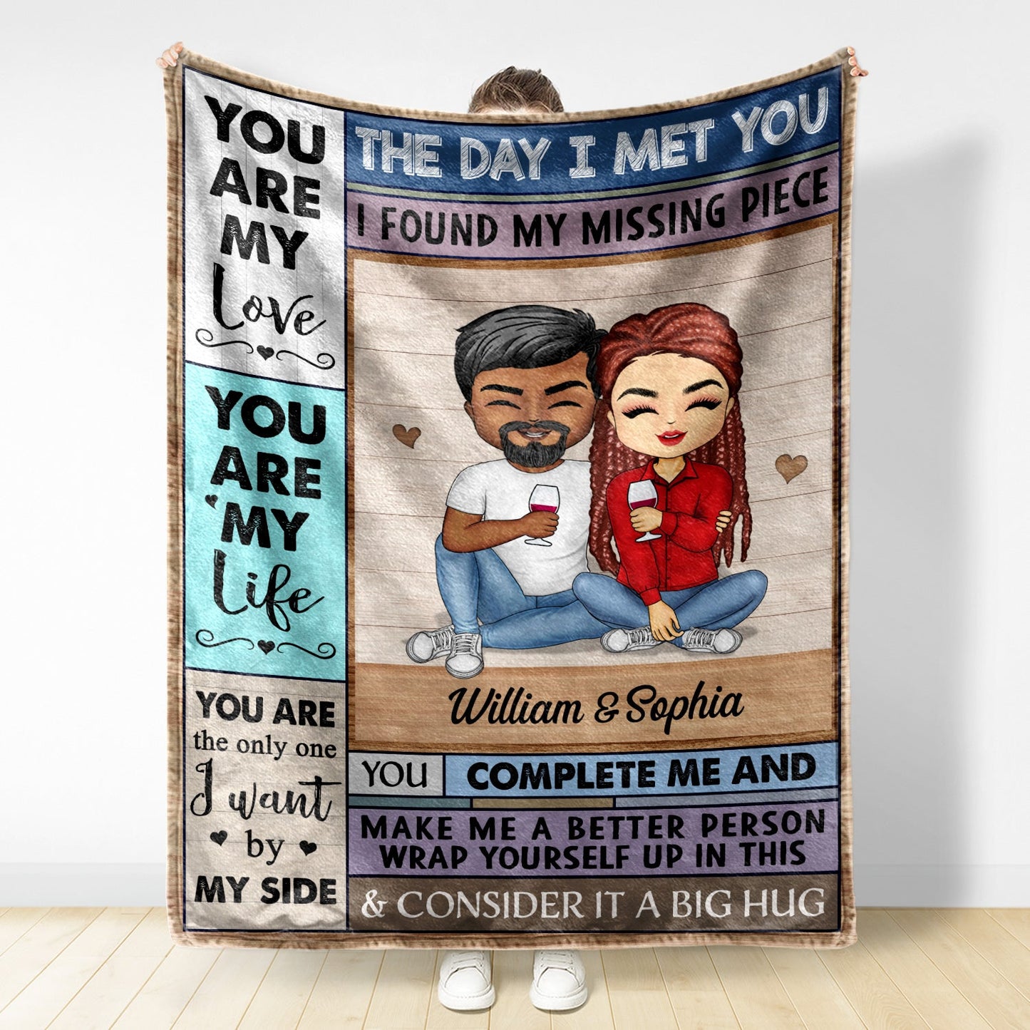 You Are My Love The Day I Met You I Found My Missing Piece Husband Wife - Gift For Couples - Personalized Custom Fleece Blanket