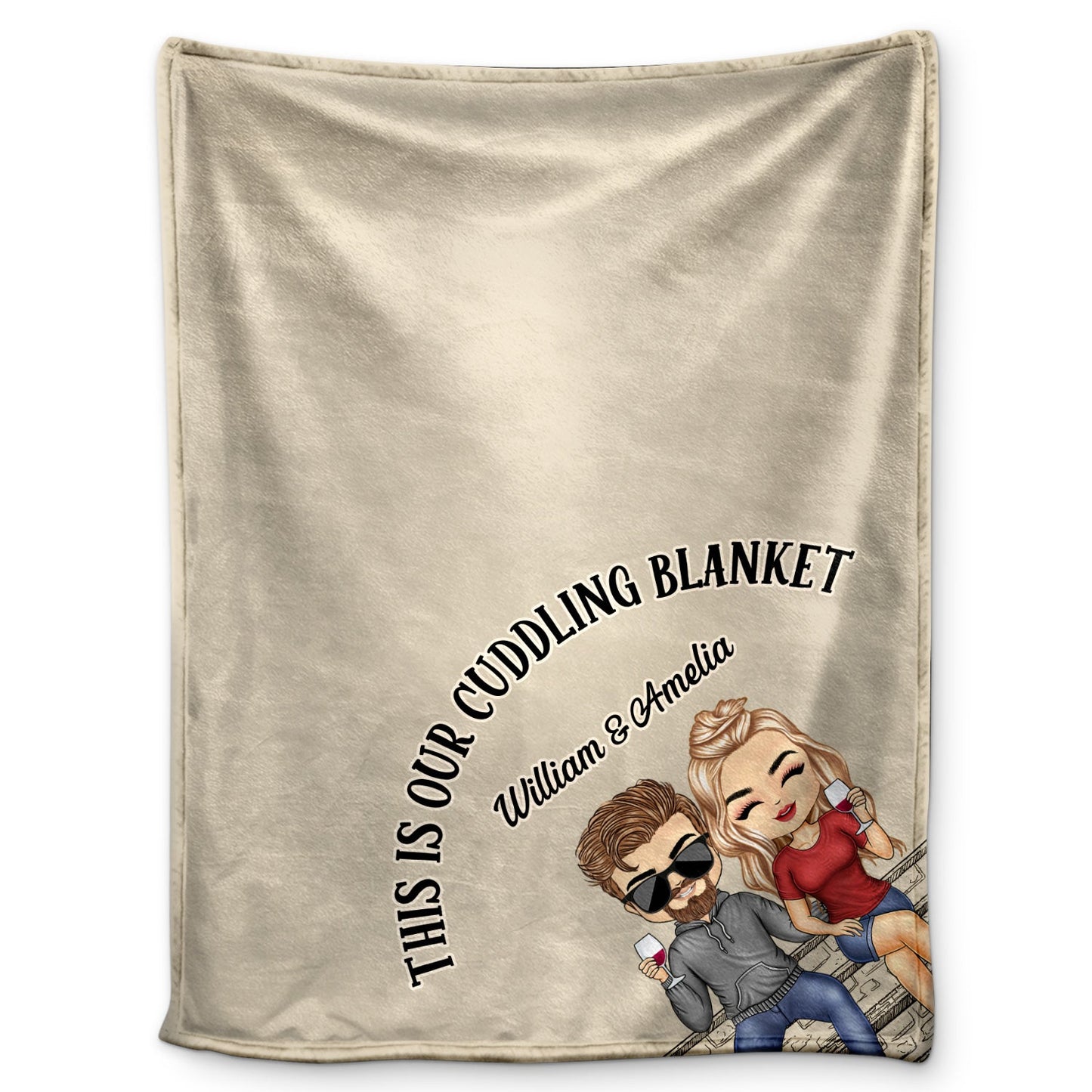 This Is Our Cuddling Blanket Couples - Anniversary, Birthday Gift For Spouse, Husband, Wife, Boyfriend, Girlfriend - Personalized Custom Fleece Blanket