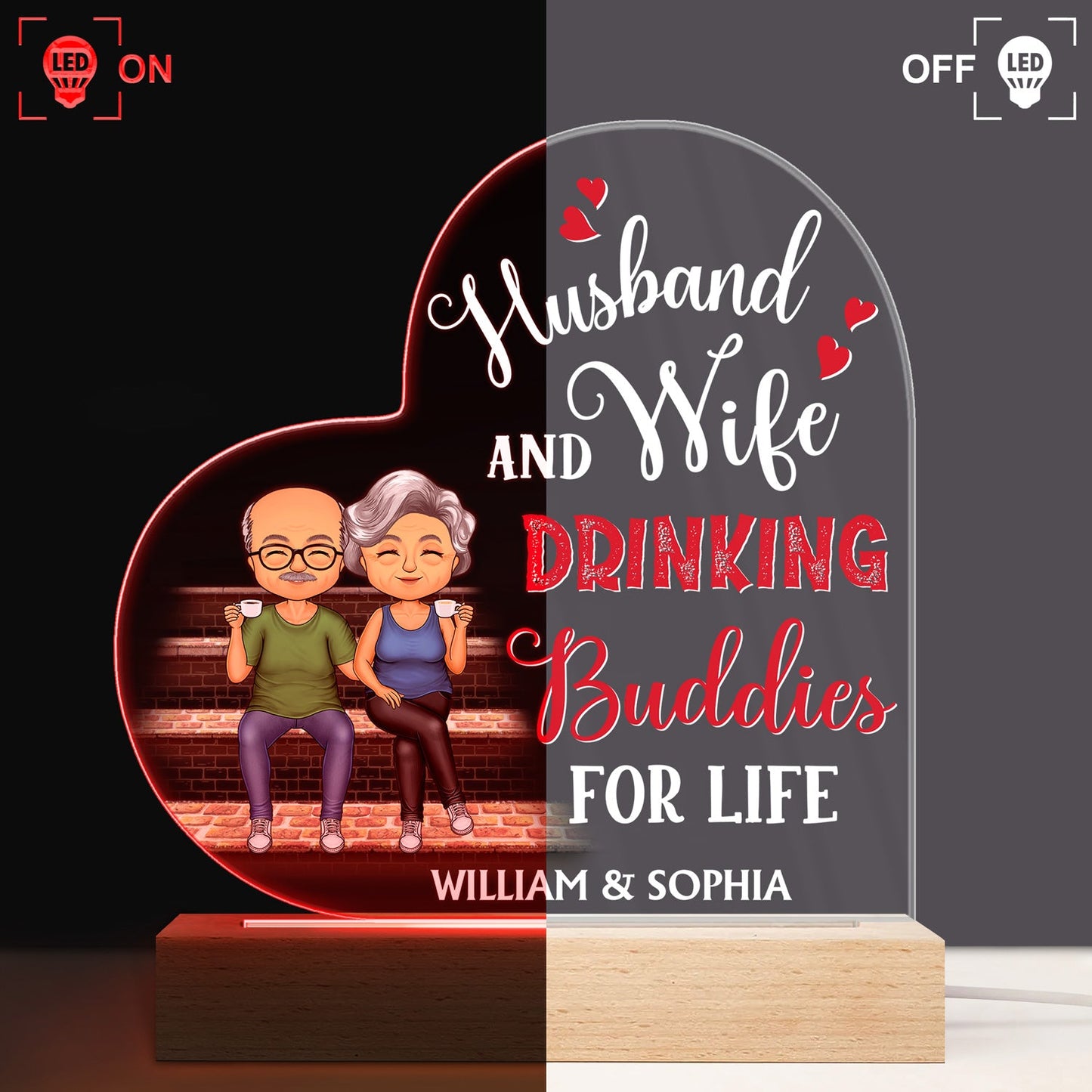 You're The Only One I Want To Annoy For The Rest Of My Life Couples - Anniversary, Birthday Gift For Spouse, Husband, Wife, Boyfriend, Girlfriend - Personalized Custom 3D Led Light Wooden Base