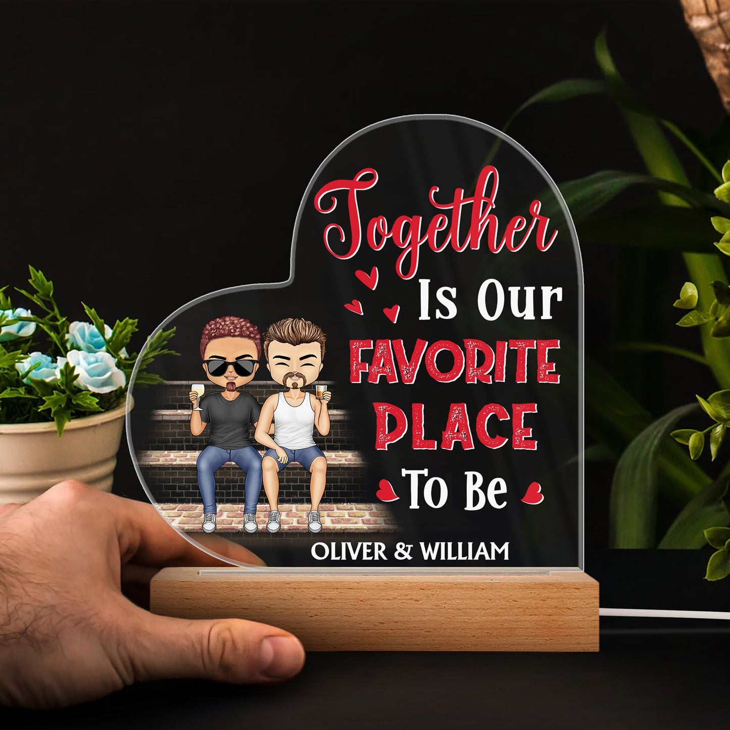 You're The Only One I Want To Annoy For The Rest Of My Life Couples - Anniversary, Birthday Gift For Spouse, Husband, Wife, Boyfriend, Girlfriend - Personalized Custom 3D Led Light Wooden Base