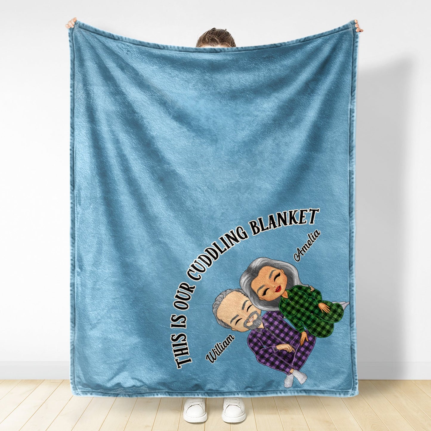 This Is Our Cuddling Blanket Pajamas Couples - Anniversary, Birthday Gift For Spouse, Husband, Wife, Boyfriend, Girlfriend - Personalized Custom Fleece Blanket