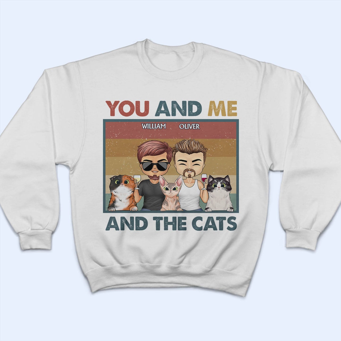 You & Me And The Fur Babies Dogs Cats Couples - Anniversary, Birthday Gift For Spouse, Husband, Wife, Boyfriend, Girlfriend - Personalized Custom T Shirt