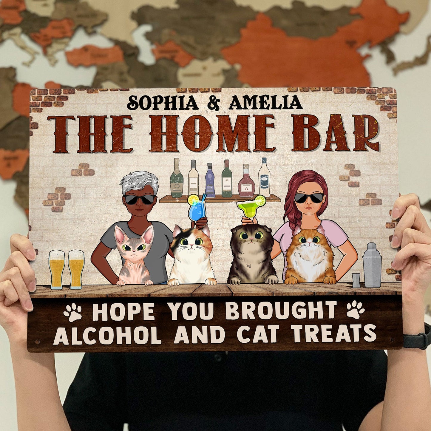 Hope You Brought Alcohol And Dog Treats Cat Treats - Home Decor, Backyard Sign, Gift For Couple, Husband, Wife, Pet Lovers - Personalized Custom Classic Metal Signs