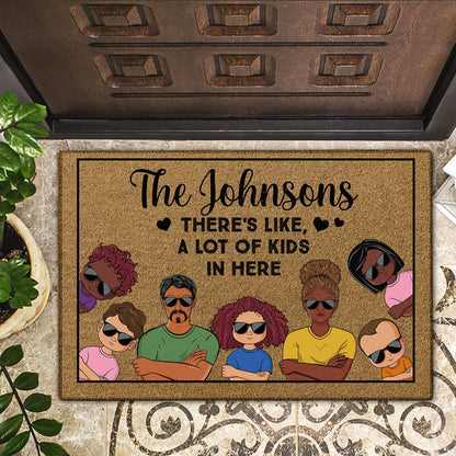 There's Like A Lot Of Kids In Here Couple - Anniversary, Birthday, Housewarming Gift For Spouse, Husband, Wife, Family - Personalized Custom Doormat