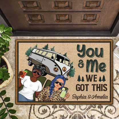 Husband And Wife Camping Partners For Life - Anniversary, Birthday Gift For Spouse, Husband, Wife, Boyfriend, Girlfriend - Personalized Custom Doormat