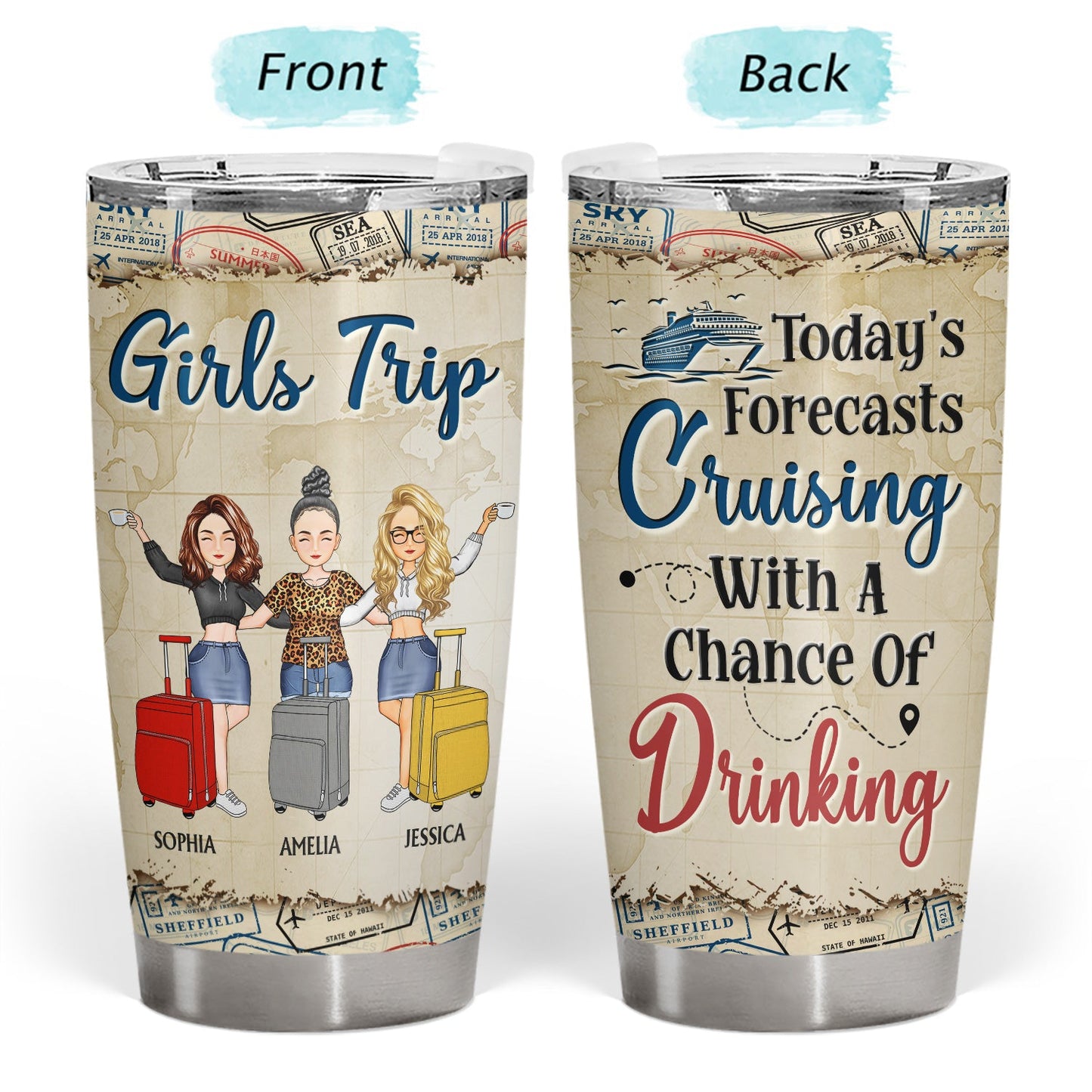 Best Friends That Travel Together Stay Together - Gift For BFF - Personalized Custom Tumbler