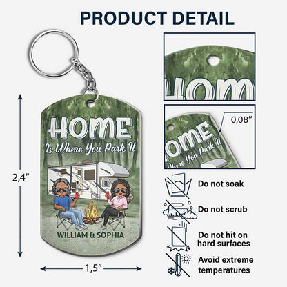 Keys To The Camper - Anniversary, Loving Gifts For Couples, Husband, Wife, Camping Lovers - Personalized Aluminum Keychain