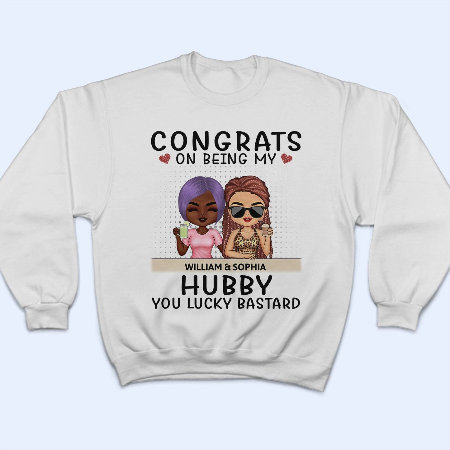 Congrats On Being My Husband Chibi - Anniversary, Vacation, Funny Gift For Couples, Family - Personalized T Shirt