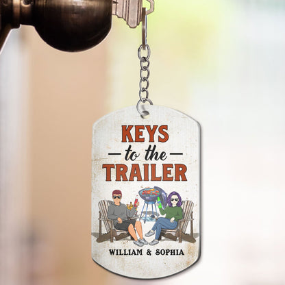 Keys To The Grilling - Funny, Birthday Gifts For Couples - Personalized Aluminum Keychain