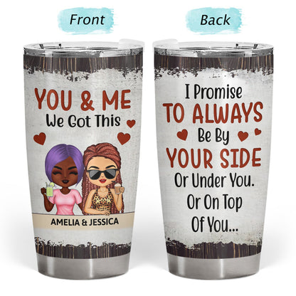 I Promise To Always Be By Your Side Chibi - Anniversary, Vacation, Funny Gift For Couples, Family - Personalized Tumbler