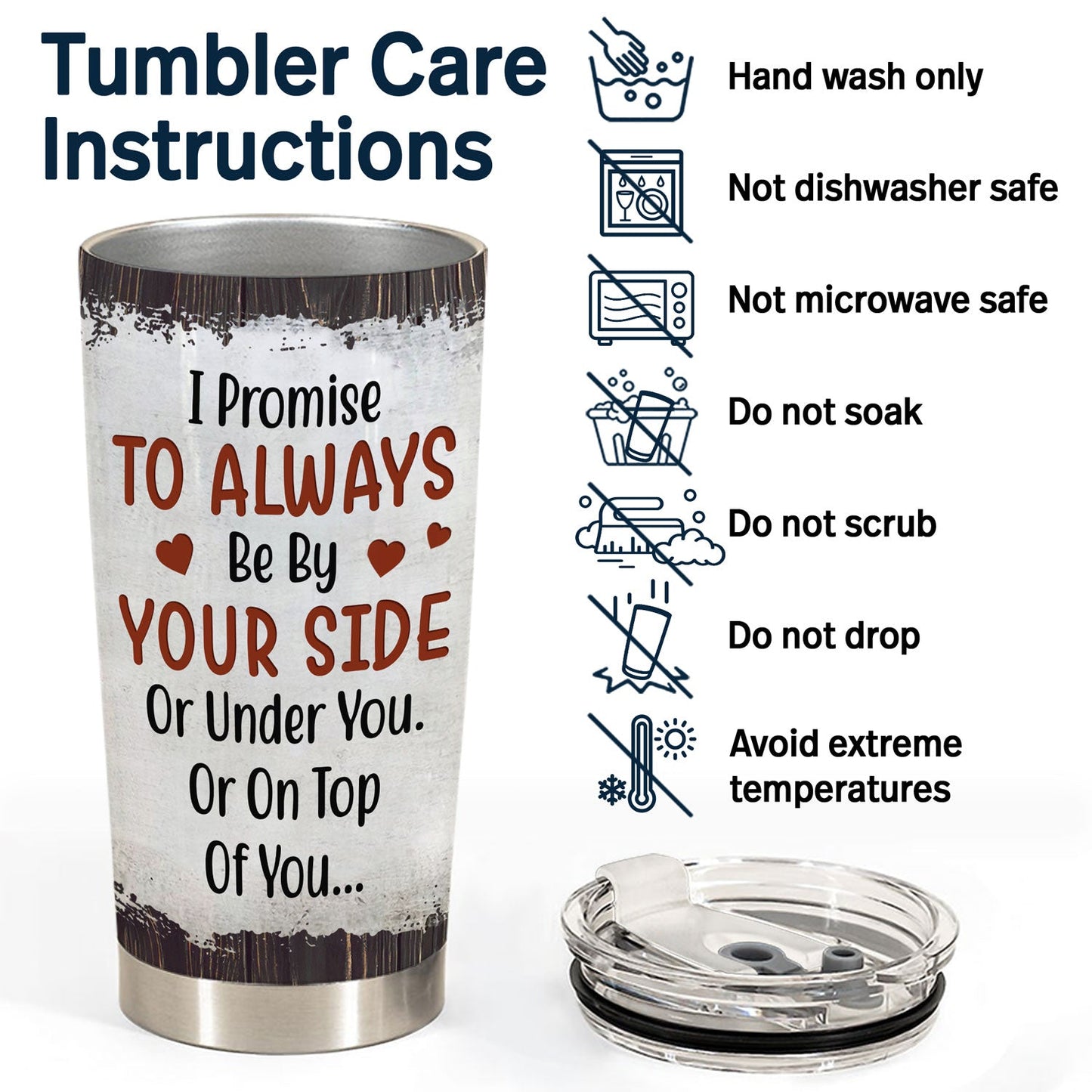 I Promise To Always Be By Your Side Chibi - Anniversary, Vacation, Funny Gift For Couples, Family - Personalized Tumbler