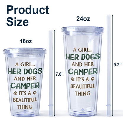 It's A Beautiful Thing - Camping Gift For Dog Lovers, Cat Lovers - Personalized Acrylic Insulated Tumbler With Straw