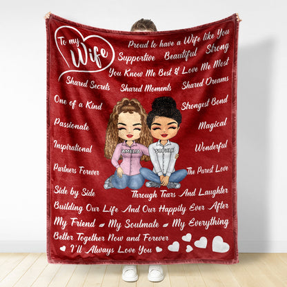 Proud To Have A Wife Like You - Anniversary, Loving Gift For Couples, Husband, Wife - Personalized Fleece Blanket