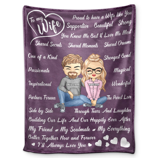 Proud To Have A Wife Like You - Anniversary, Loving Gift For Couples, Husband, Wife - Personalized Fleece Blanket
