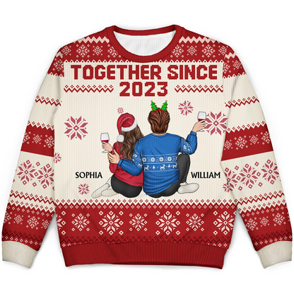 Together Since - Christmas Gift For Couples, Husband, Wife - Personalized Unisex Ugly Sweater