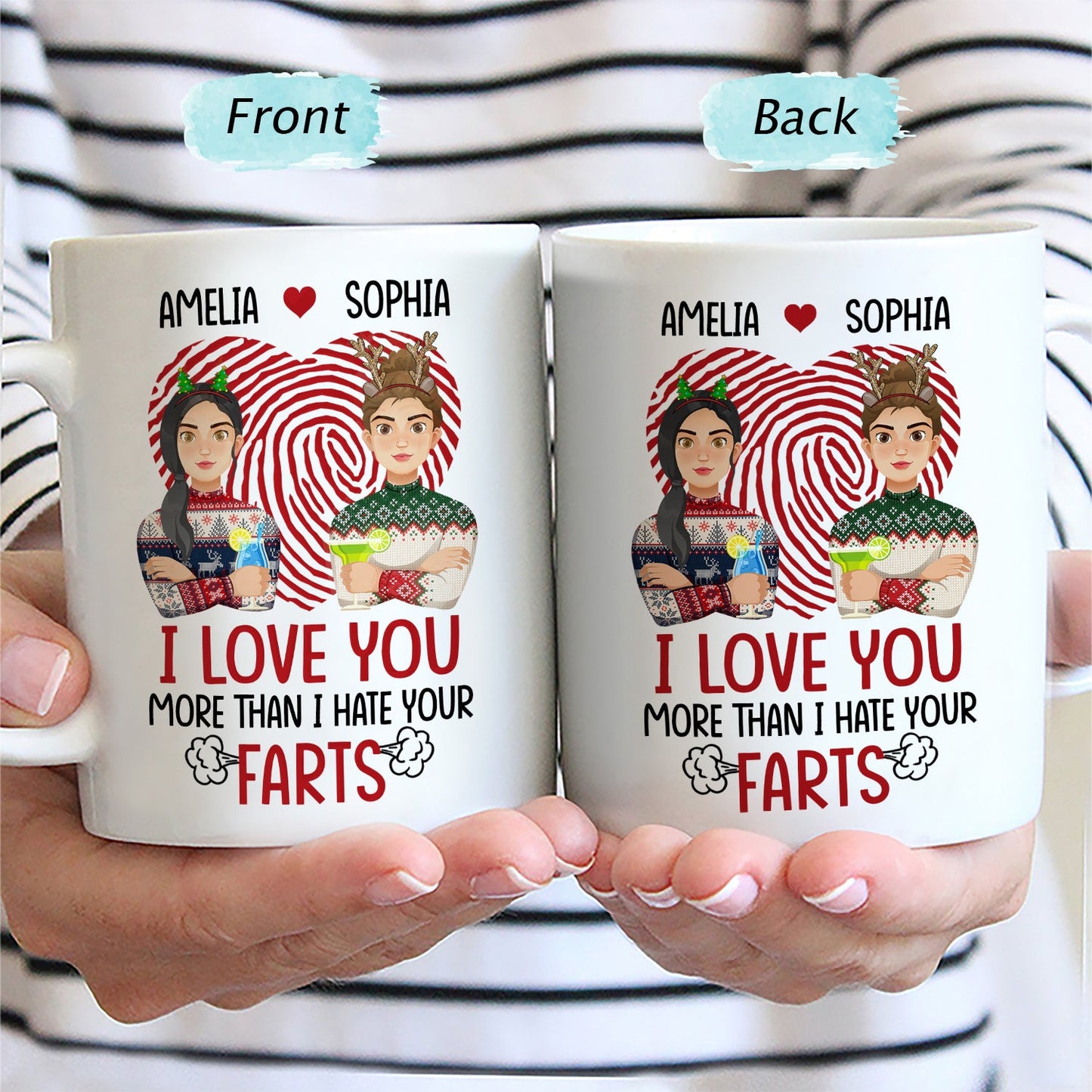 I Love You More Than I Hate Your Farts - Anniversary, Funny Gift For Couples, Husband, Wife - Personalized Mug