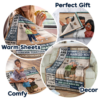 I Married You Because I Can't Live Without You Arm In Arm - Loving, Anniversary Gift For Couples, Husband, Wife - Personalized Fleece Blanket