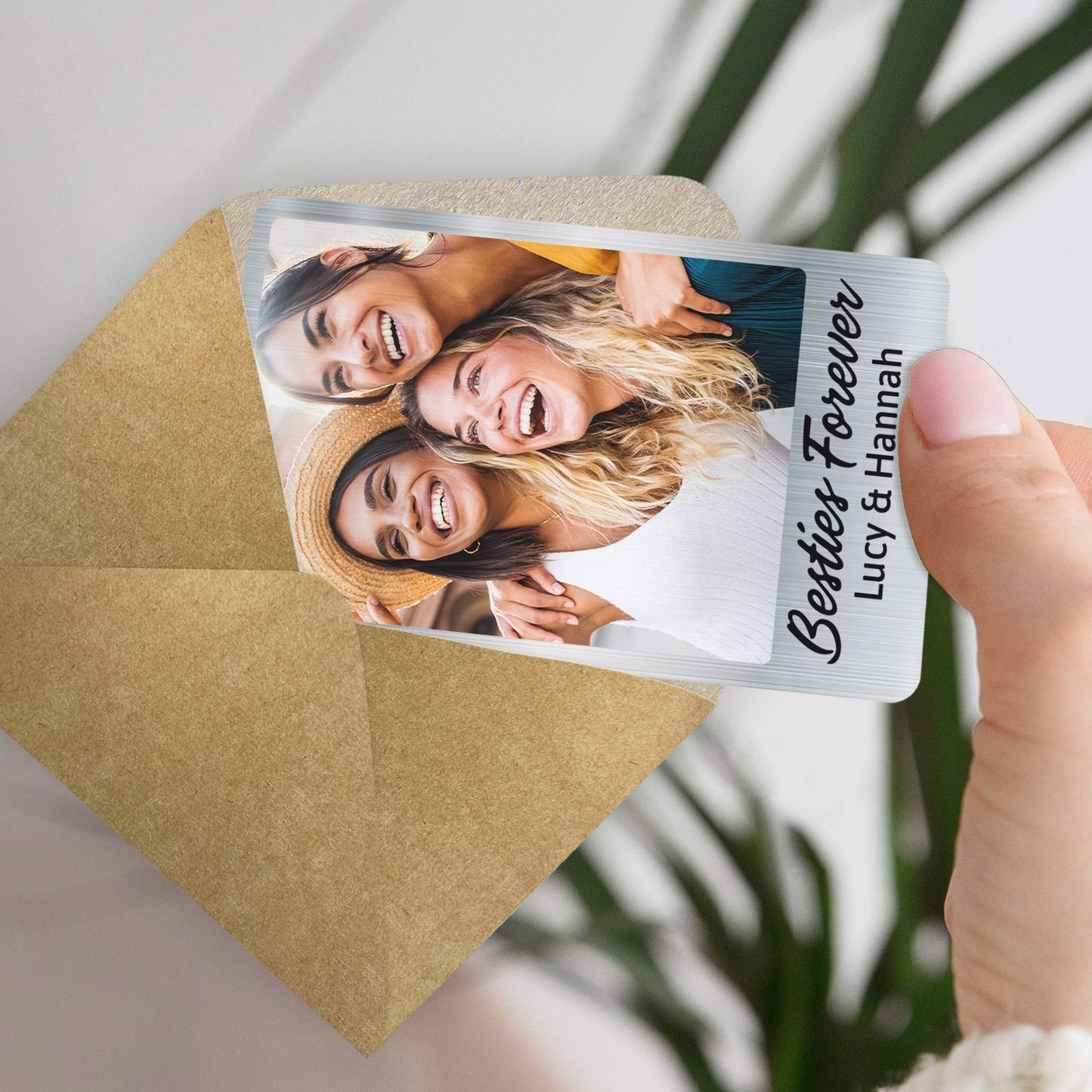 Custom Photo - Gift For Dad, Mom, Family, Siblings, Friends, Couples - Personalized Aluminum Wallet Card