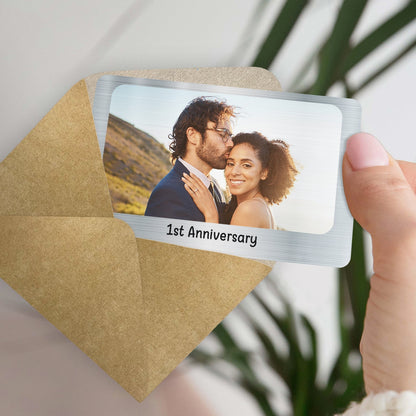 Custom Photo Horizontal - Gift For Dad, Mom, Family, Siblings, Friends, Couples - Personalized Aluminum Wallet Card