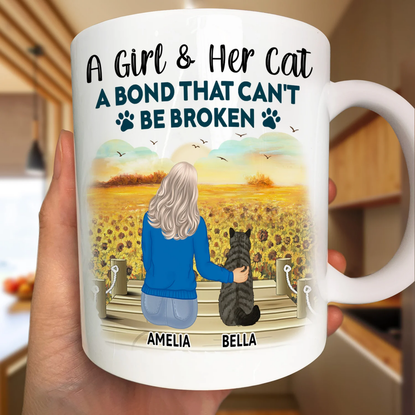 A Bond That Can't Be Broken - Gift For Cat Lovers, Cat Mom, Cat Dad - Personalized Mug