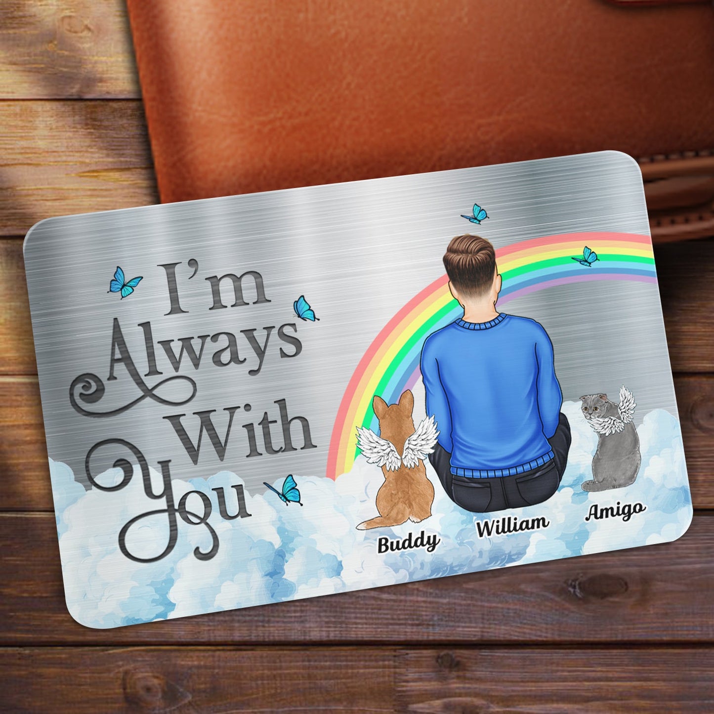 I'll Carry You - Memorial Gift For Dog Lovers, Cat Lovers, Dog Mom, Dog Dad - Personalized Aluminum Wallet Card