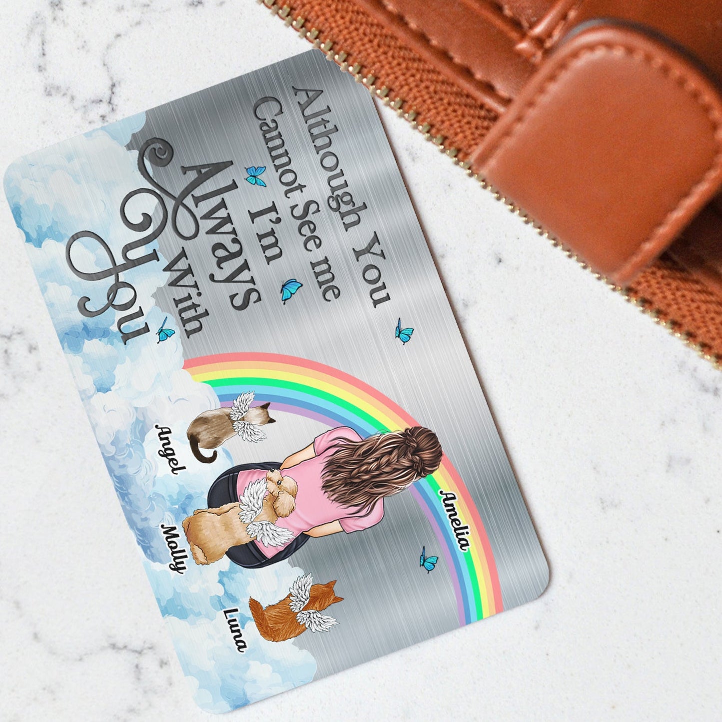 I'll Carry You - Memorial Gift For Dog Lovers, Cat Lovers, Dog Mom, Dog Dad - Personalized Aluminum Wallet Card