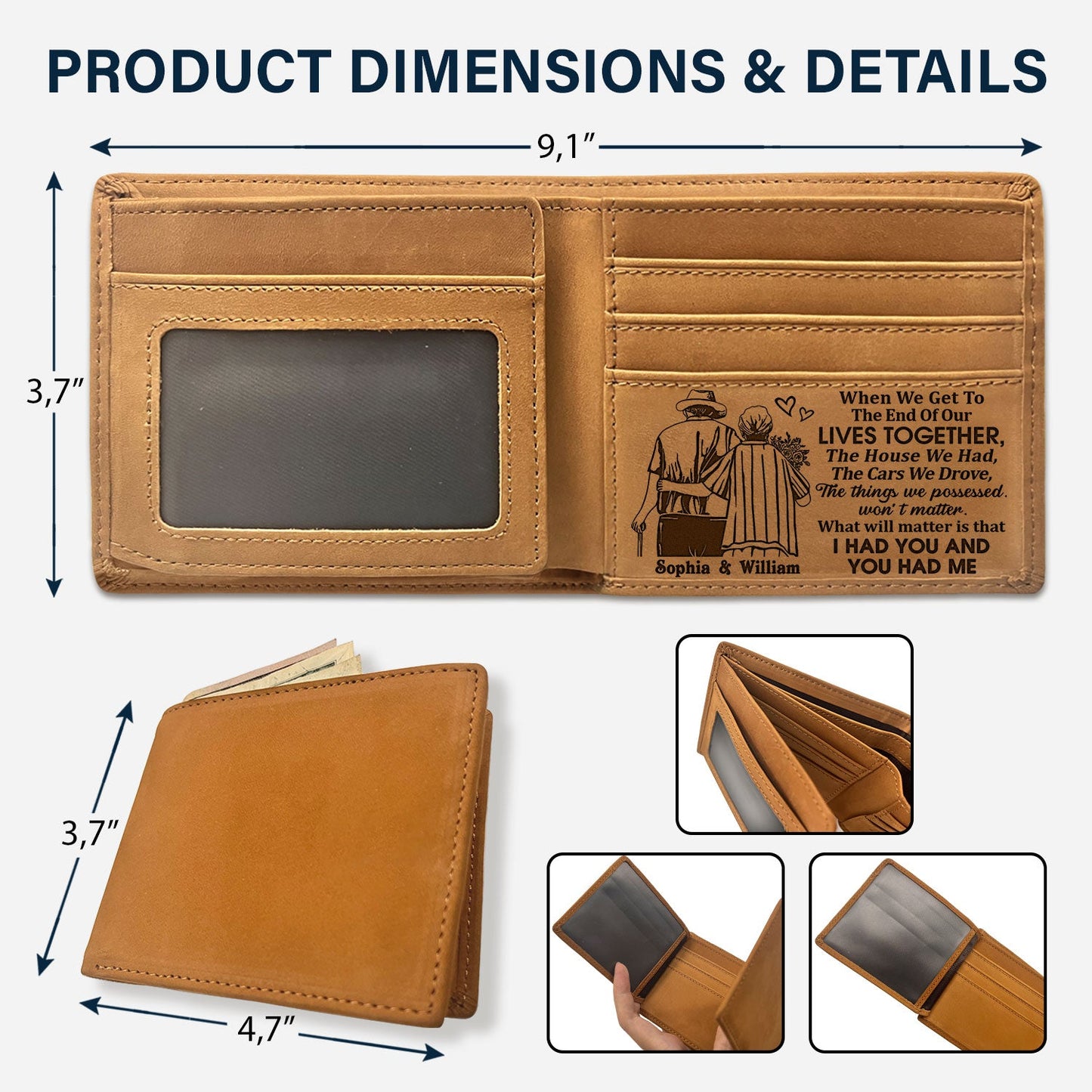 Custom Photo When We Get To The End Of Our Life - Anniversary Gift For Spouse, Husband, Wife, Old Couple - Personalized Bifold Wallet