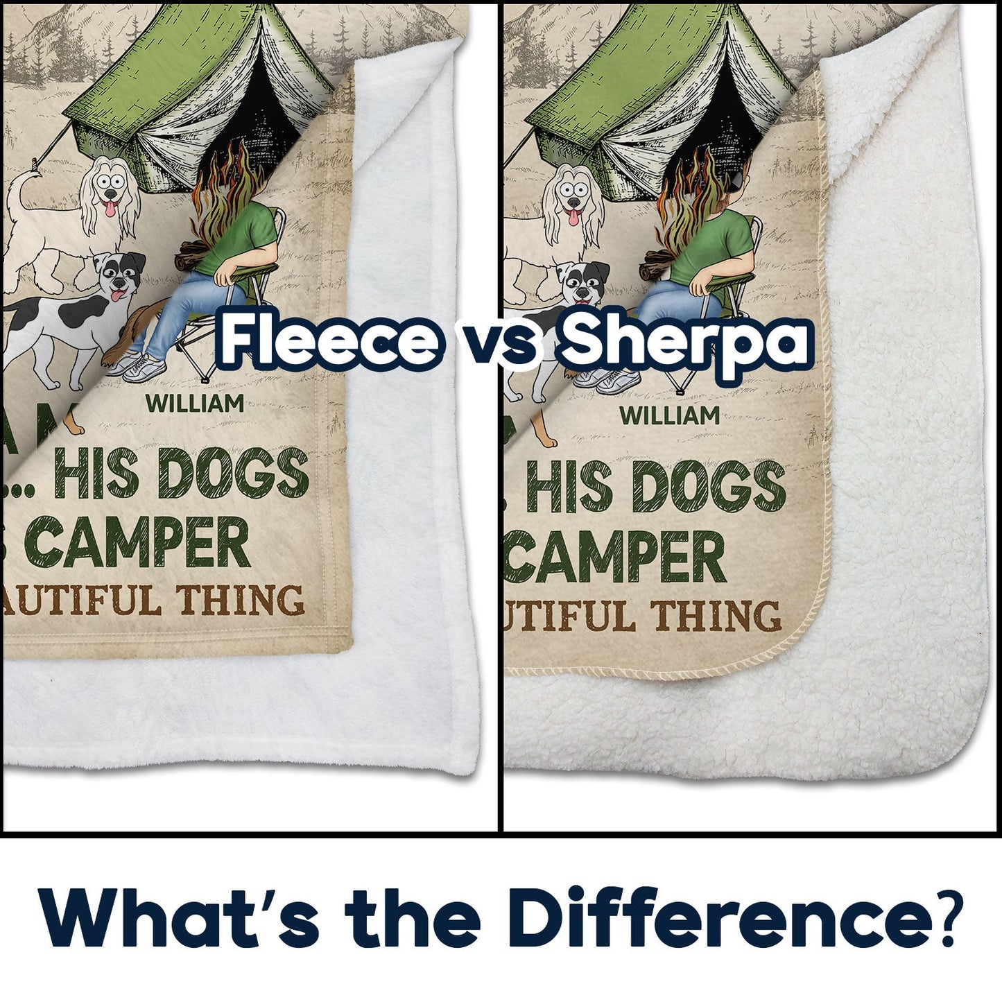 It's A Beautiful Thing Walking Dog - Camping Gift For Dog Lovers, Dog Mom, Dog Dad - Personalized Fleece Blanket, Sherpa Blanket