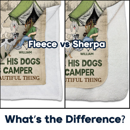 It's A Beautiful Thing Walking Dog - Camping Gift For Dog Lovers, Dog Mom, Dog Dad - Personalized Fleece Blanket, Sherpa Blanket